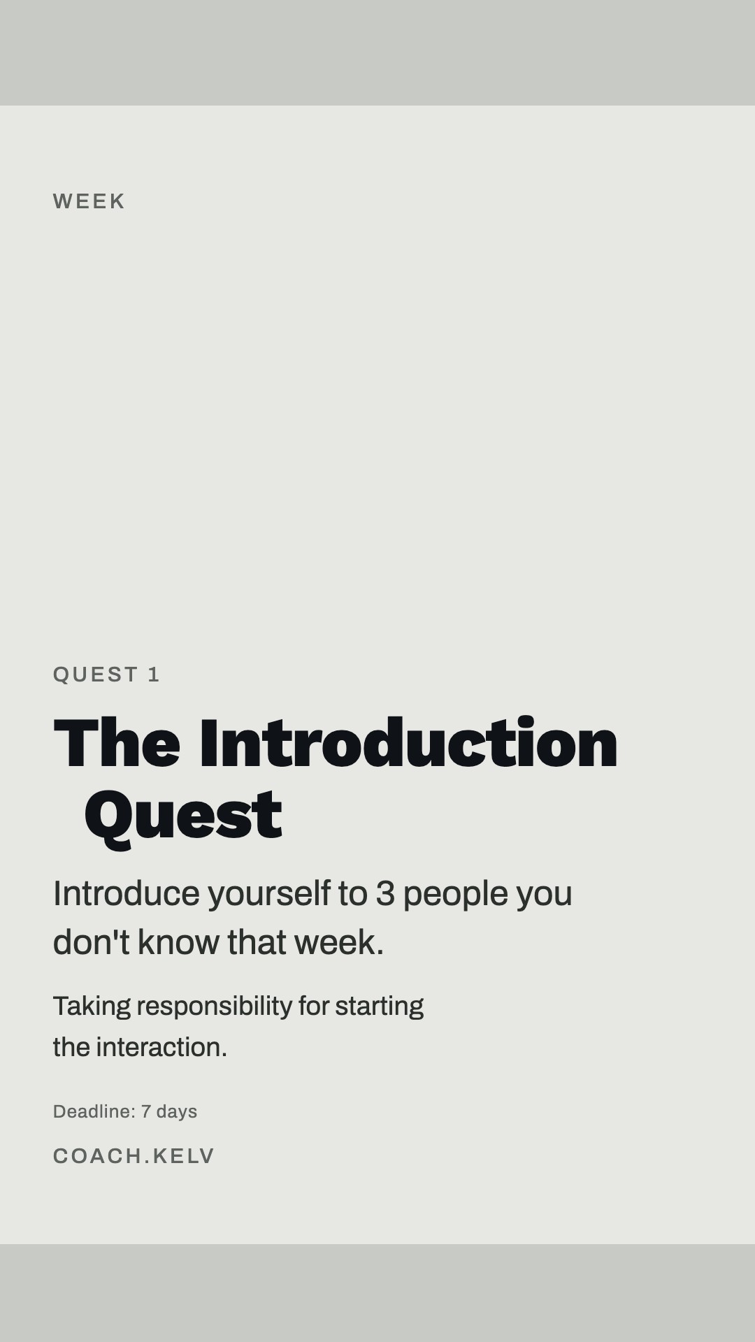 The story frame set, direction A, Quest of the week
